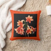 デイリリーのスケッチ – マンダリンオレンジと錆 クッション (ブランケット)