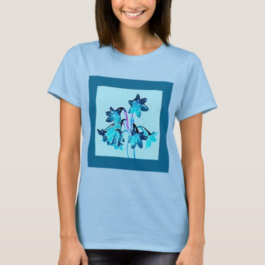 デイリリーのスケッチ – Cobalt and Sky Blue Tシャツ (正面)