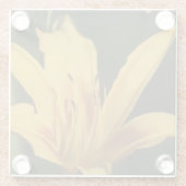 デイリリーの花のコースター ガラスコースター (裏面)