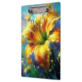 デイリリーデイリライフラワーイエローティール（緑がかった色）印象派 クリップボード (左)