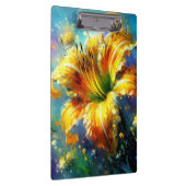 デイリリーデイリライフラワーイエローティール（緑がかった色）印象派 クリップボード (右)