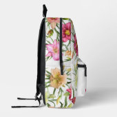 デイリリーフローラボタニカルアートパーソナライズされた プリントバックパック (左)