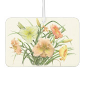 デイリリーブーケフローラボタニカルアートデザイン カーエアーフレッシュナー (正面)