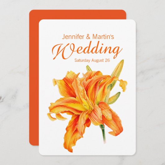デイリリーヘメロカリスフローラ結婚式招待状 招待状 (正面/裏面)