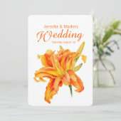 デイリリーヘメロカリスフローラ結婚式招待状 招待状 (スタンド正面)