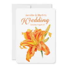 デイリリーヘメロカリスフローラ結婚式招待状