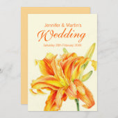 デイリリーヘメロカリスフローラ結婚式招待状 招待状 (正面/裏面)
