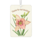 デイリリー花植物学パーソナライズされた術 カーエアーフレッシュナー (裏面)