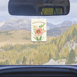 デイリリー花植物学パーソナライズされた術 カーエアーフレッシュナー