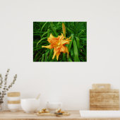 デイリリー：オレンジ ポスター (キッチン)