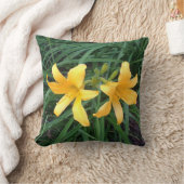 デイリリー「ダウニー」金ゴールドデュオ – - クッション (ブランケット)