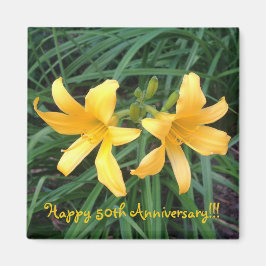 デイリリー「ダウニー」金ゴールドデュオ – - マグネット