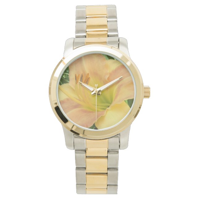 デイリリー「ブロンドベビー」 –  腕時計 (正面)