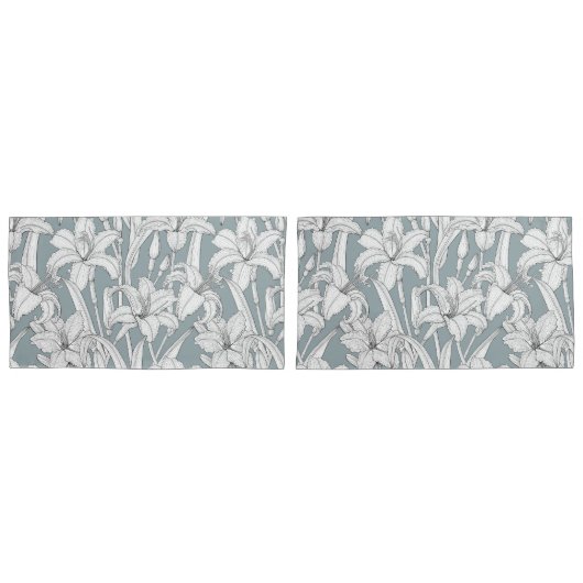 デイリリー 枕カバー (正面-セット)