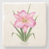 デイリリー – 究極のピンク ストーンコースター (正面)