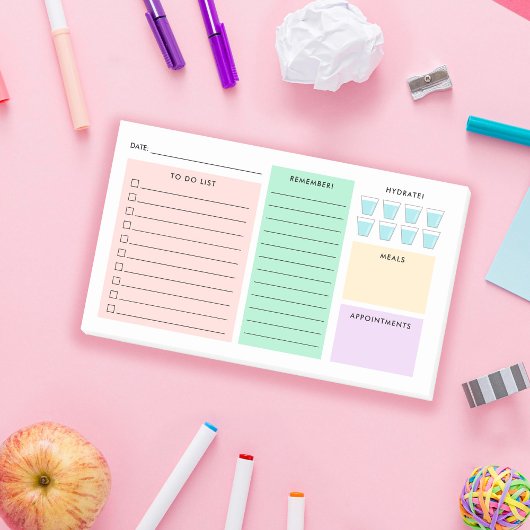 デイリーオーガナイザー – To Doリスト – ハイドレート – パステル ポストイット