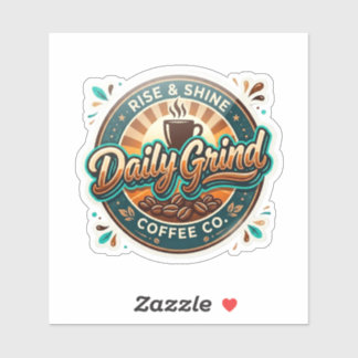 デイリーグラインドコーヒー株式会社 - レトロなヴィンテージカフェバッジT シール