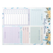 デイリーシンプルプランナーエレガントフラワー数々のカラー ノートパッド (正面)