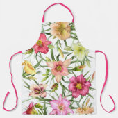 デイリースオールオーバーフローラ植物学プリント エプロン (正面)