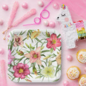 デイリースオールオーバーボタニカルデザイン ペーパープレート (パーティー)