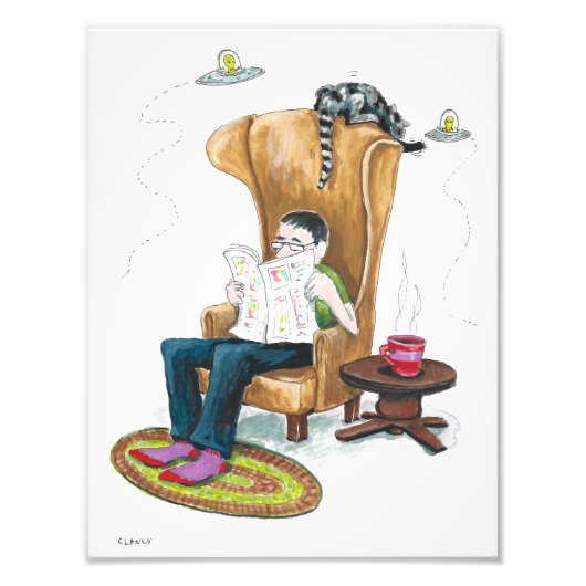 デイリーニュース宇宙エイリアン訪問 – アートプリント フォトプリント            (正面)