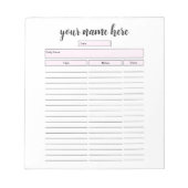 デイリーパーソナライズされたプランナーメモ帳 ノートパッド (正面)