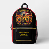 デイリーヒーローズファイアーファイターズ飛行機ファイア プリントバックパック (正面)