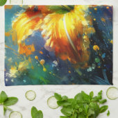 デイリーフローラ印象派絵画の黄色 キッチンタオル (折り畳み)