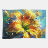 デイリーフローラ印象派絵画の黄色 キッチンタオル (横)