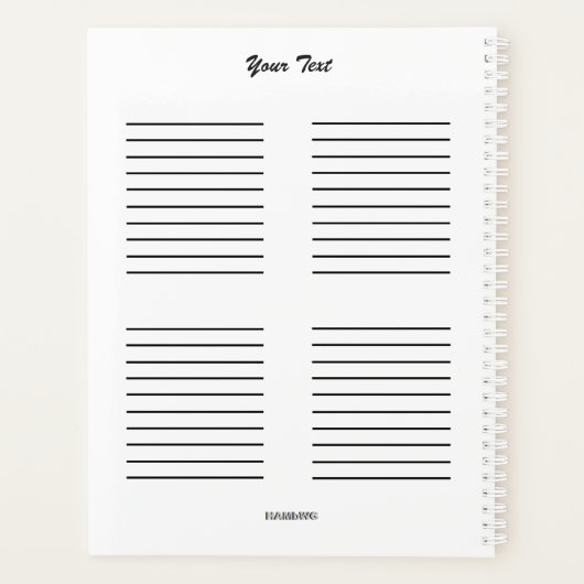 デイリープランナーとハイビスカスデザイン- HAMbWG プランナー手帳 (裏面)