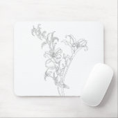 デイリーラインスケッチ白黒 マウスパッド (マウス)