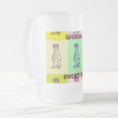 デイリーワーキング残業カラーホーム飲み物用品デザイン フロストグラスビールジョッキ (正面左)