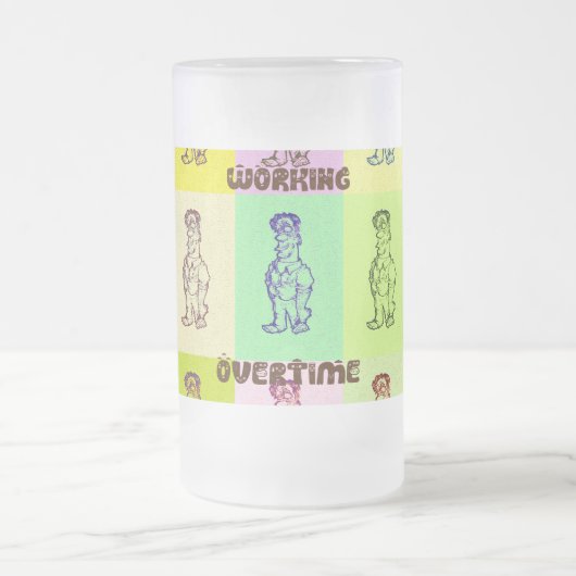 デイリーワーキング残業カラーホーム飲み物用品デザイン フロストグラスビールジョッキ (中央)