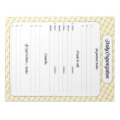 デイリー団体や組織 – イエロージンガムメモ帳 ノートパッド (正面)