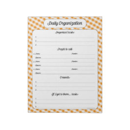 デイリー団体や組織- Orange Gingham Notepad ノートパッド