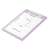 デイリー団体や組織- Purple Gingham Notepad ノートパッド (アングル)