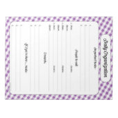 デイリー団体や組織- Purple Gingham Notepad ノートパッド (正面)