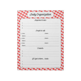 デイリー団体や組織- Red Gingham Notepad ノートパッド