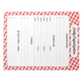 デイリー団体や組織- Red Gingham Notepad ノートパッド (正面)