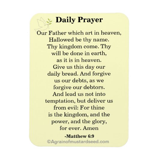 デイリー祈りの言葉私たちの父KJV マグネット (縦)
