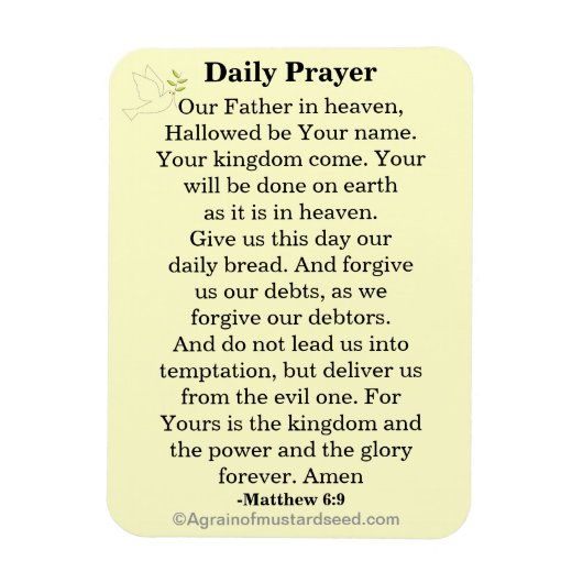 デイリー祈りの言葉私たちの父NKJV マグネット (縦)