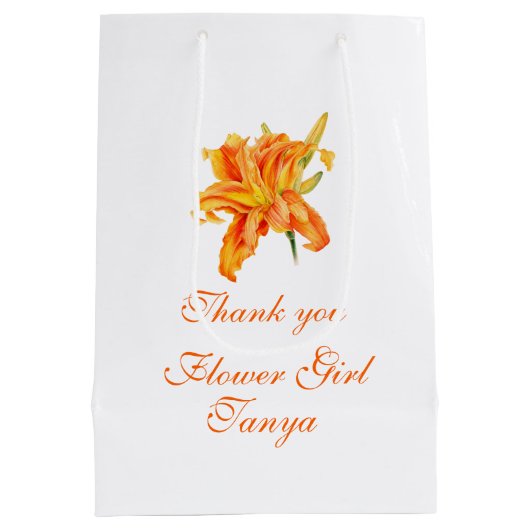 デイリー結婚の花の女の子は中抱き枕を好む ミディアムペーパーバッグ (裏面)