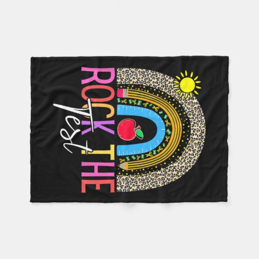 デイロックテスト先生テストデイヒョウ雨 フリースブランケット (正面(横))