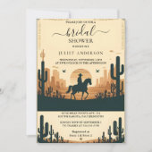 デイロデオレトロホース素朴ウェスタンブライダルシャワー 招待状 (正面)