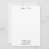 デイロープノットボート船ネイビーブルー航海の結婚ズ 招待状 (裏面)