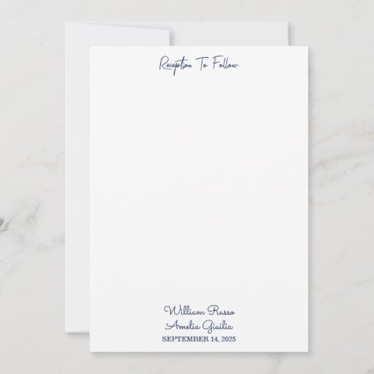 デイロープノットボート船ネイビーブルー航海の結婚ズ 招待状 (裏面)