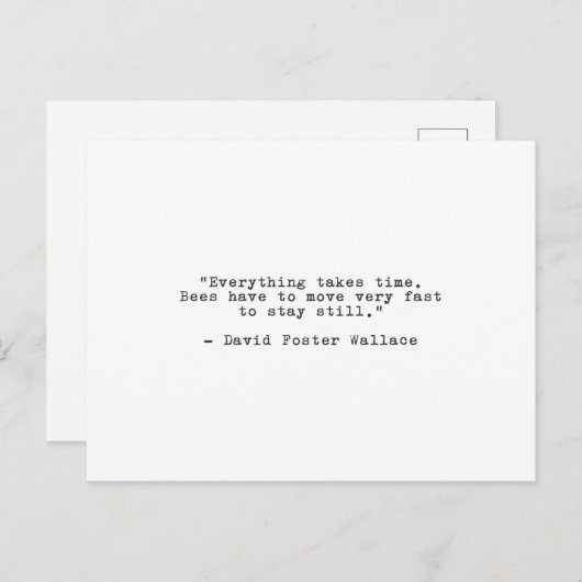 デイヴィットフォスターウォレス忍耐引用文はがき ポストカード (正面/裏面)