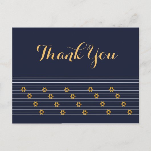 デイヴィッドの海軍とゴールデンの星ありがとう ポストカード (正面)