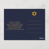 デイヴィッドの海軍とゴールデンの星ありがとう ポストカード (裏面)