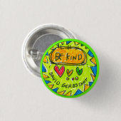 デイヴィッドのgerbstadtは、親切のボタン、3つのハートです、 缶バッジ (正面&裏面)